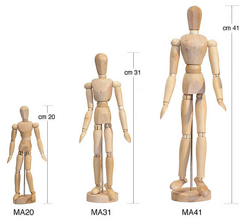 Wooden maniquin, 20 cm, male