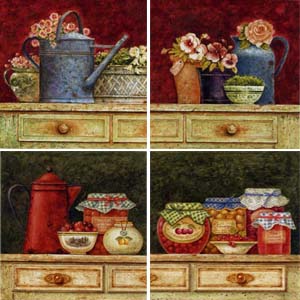 Set of 4 prints: Cassetti - cm 18x18