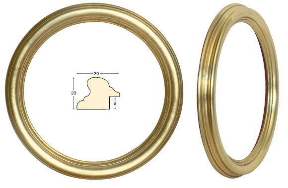 Круглая рама, цвет золотой - диаметр 20 см
