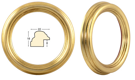 Round frames, gold - diameter 8 cm