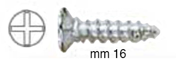 Screws, galvanized iron, flat head, mm 3,9x16 - Pack 100 pcs