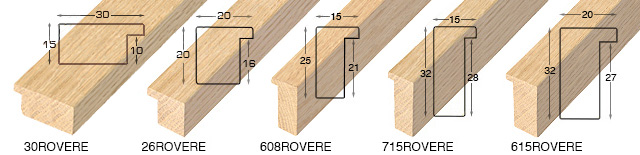 Moulding oak - width 30mm - height 15mm - Oak bare timber