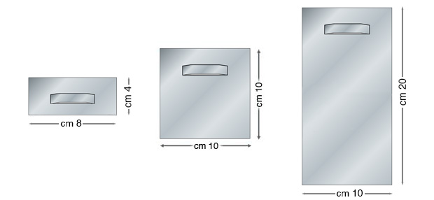 Self-adhesive zinc plates for mirrors - 4x8 cm