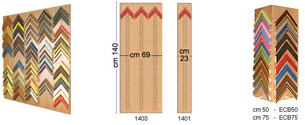 Moulding Corner Samples Display - Cherry, 140 cm, 3 row