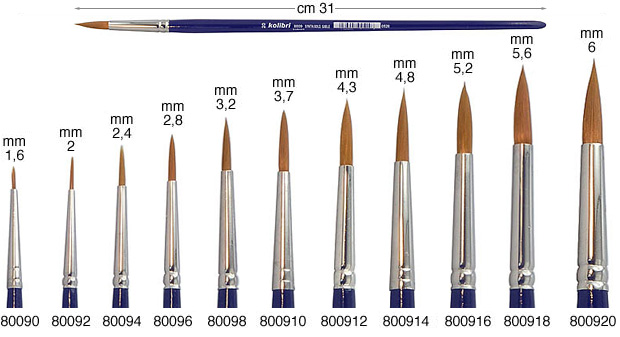 Toray round brushes no. 0