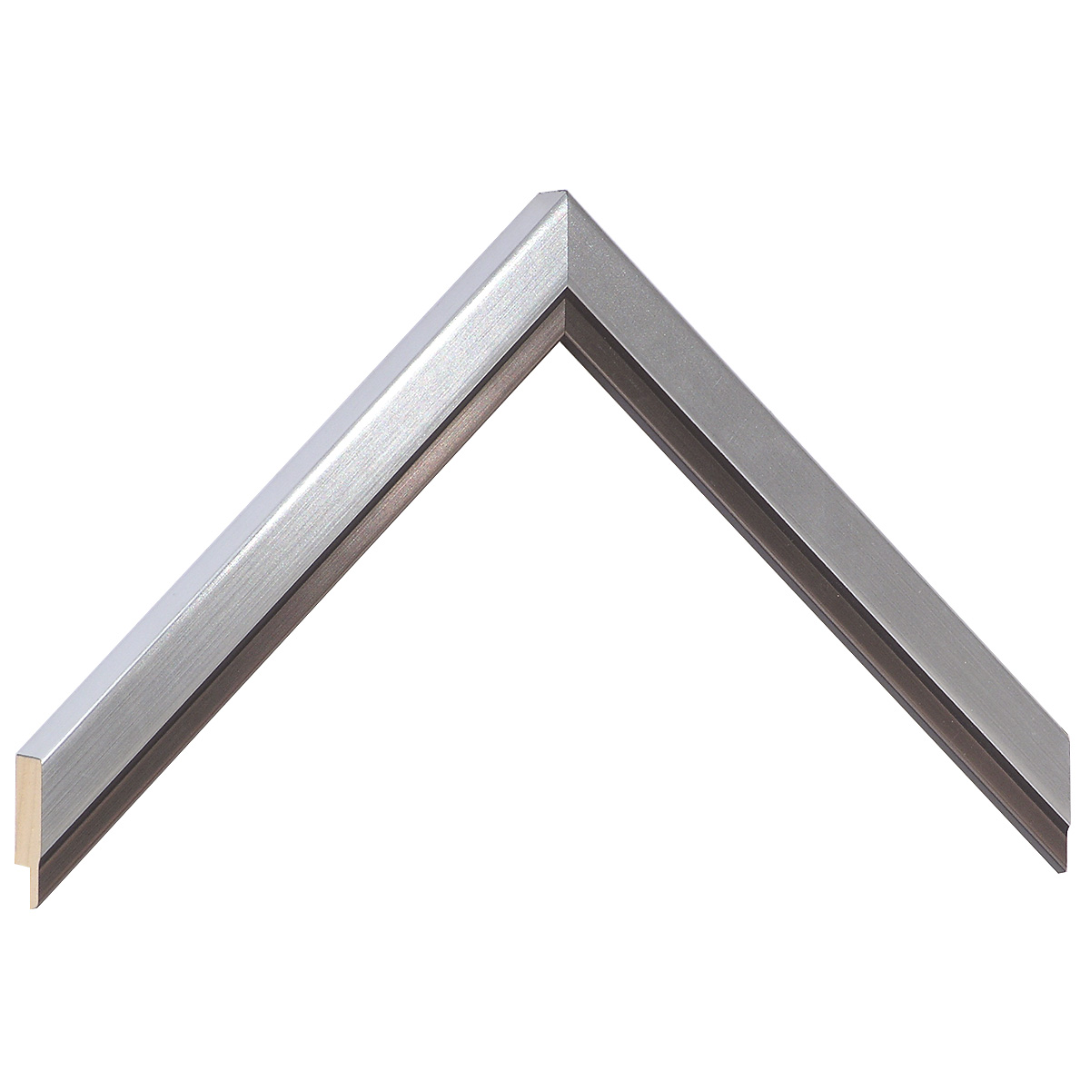 Moulding ayous, Width 20mm Height 15 - Silver, black fillet - Sample