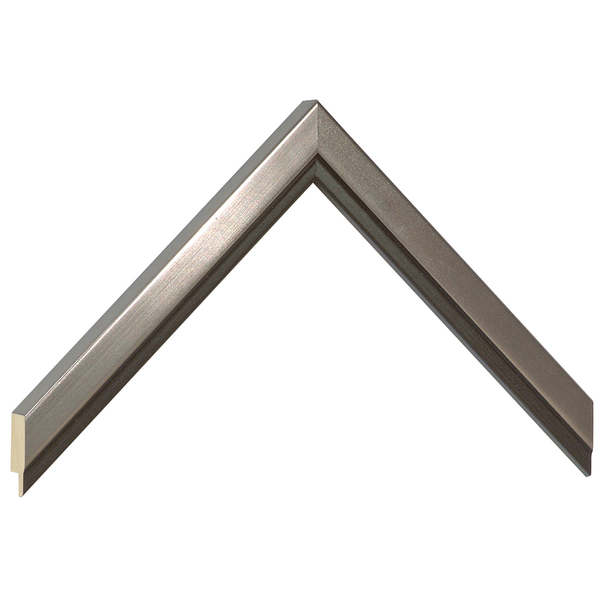 Moulding ayous, Width 20mm Height 15 - Pewter, black fillet - Sample