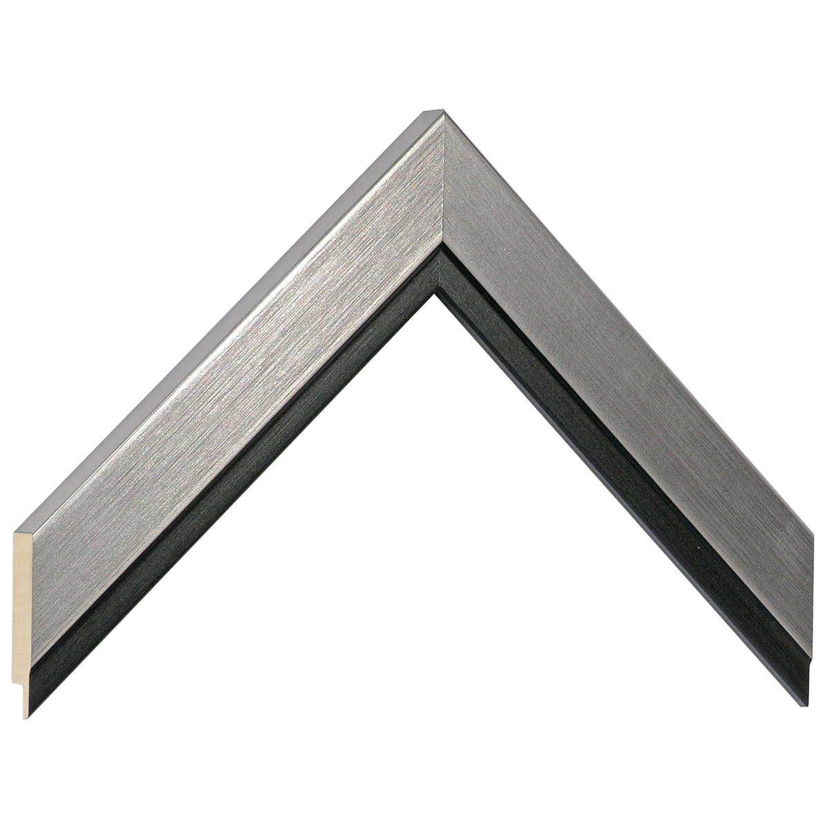 Moulding ayous, Width 32mm Height 15 - Pewter, black fillet - Sample