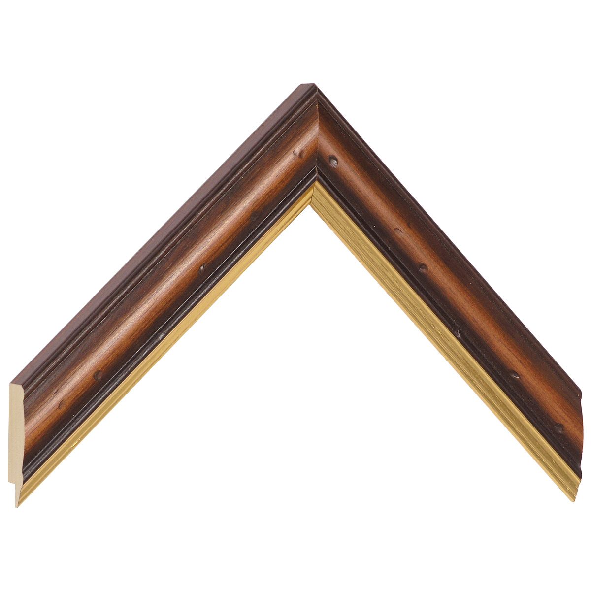 Moulding ayous - width 32mm - antique walnut with gold fillet - Sample