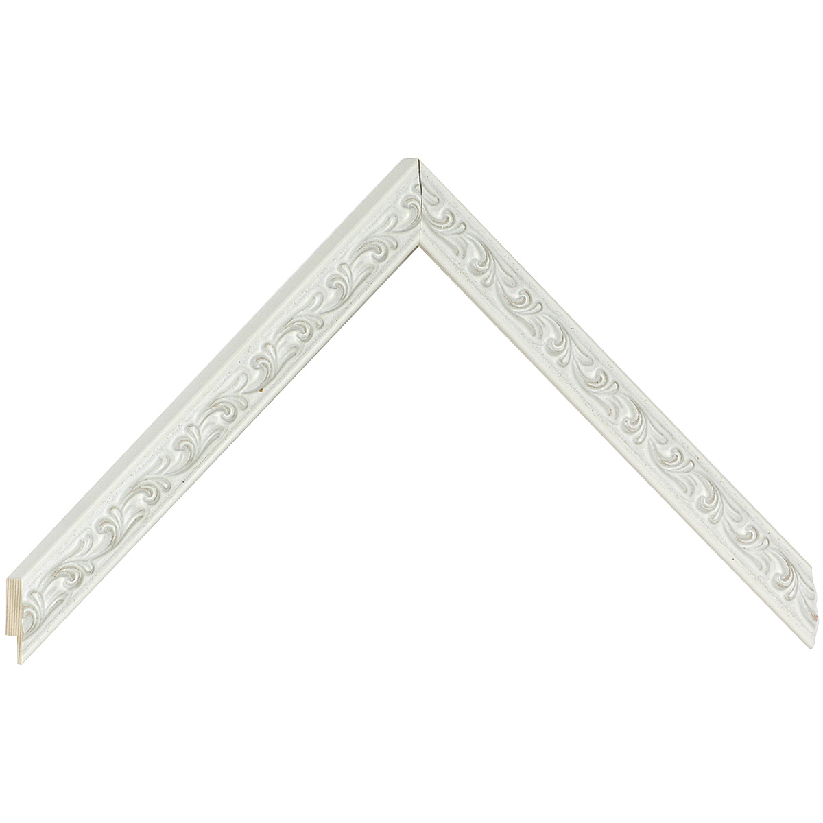 Liner finger-jointed pine - Width 16mm Height 17 - White, decorations - Sample