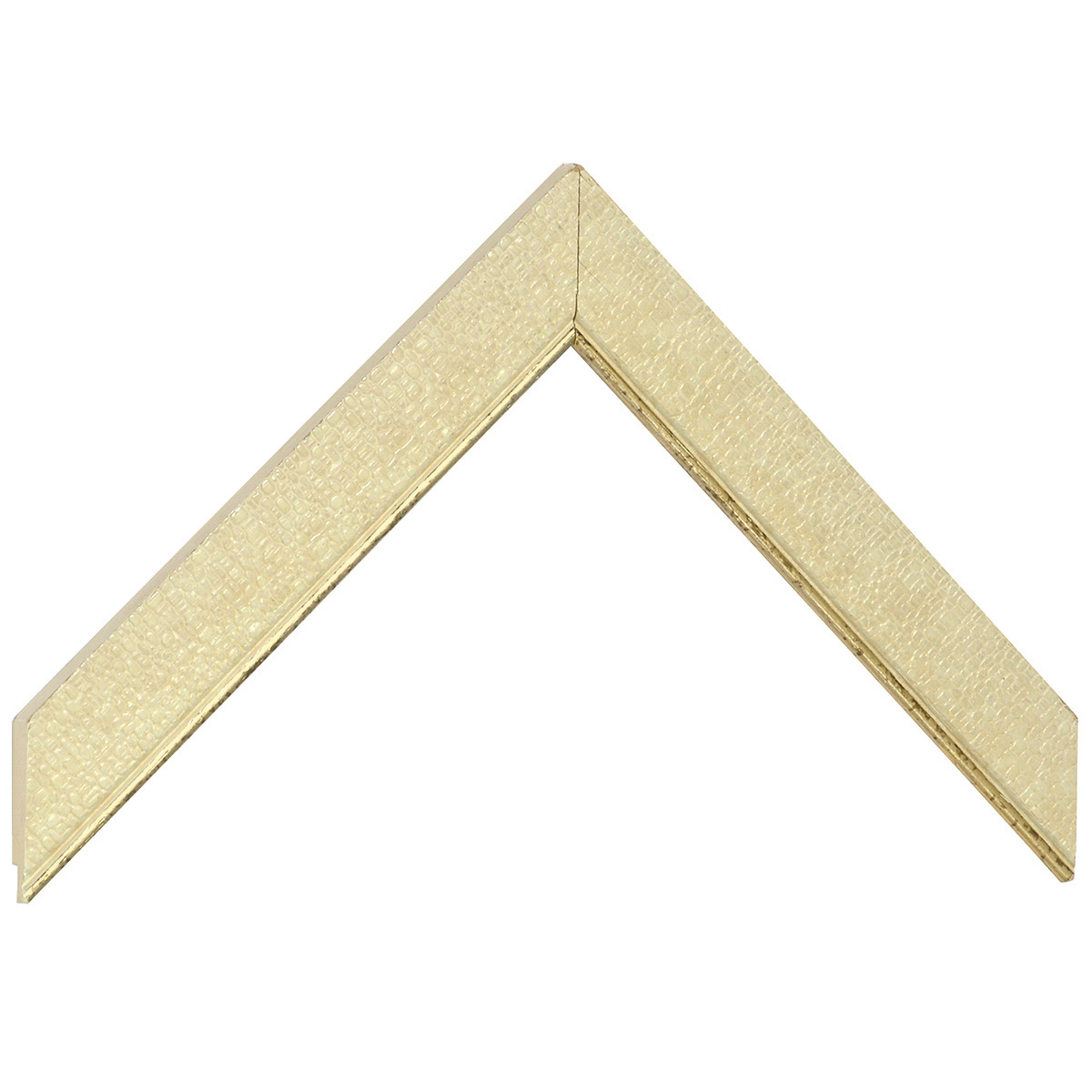 Liner finger-jointed pine width 27mm - flat, fabric effect, gold edge - Sample