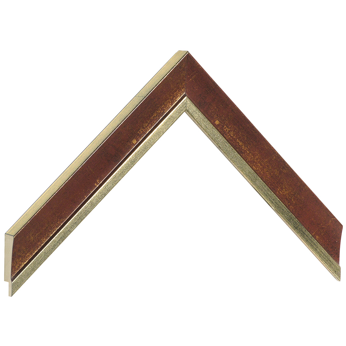 Moulding finger-jointed pine - Width 25mm - Gold with red band - Sample