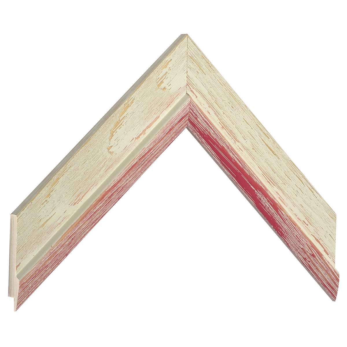 Moulding finger-jointed fir 37mm - speckled, fuchsia edge - Sample