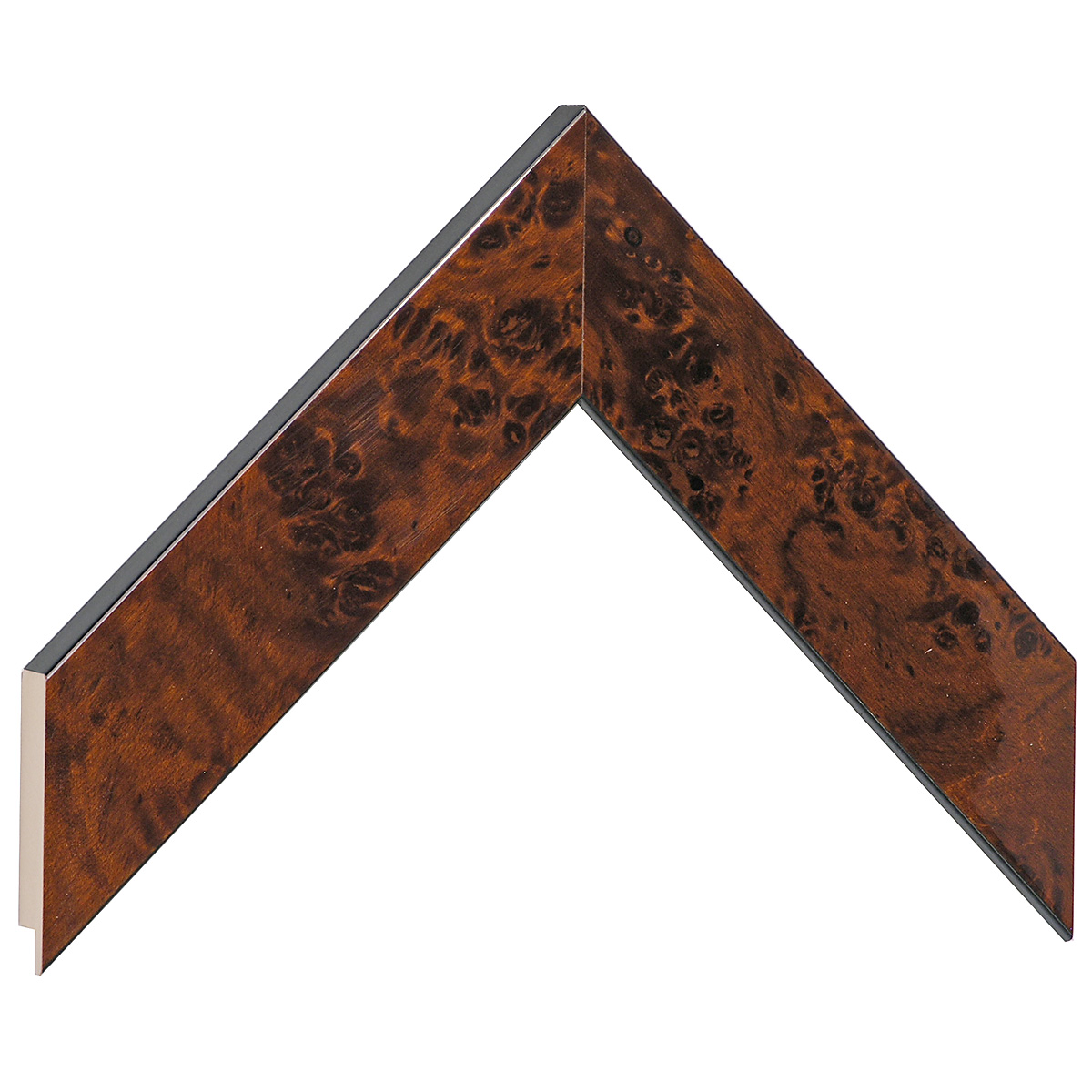 Moulding burl veneer Width 40mm - walnut, glossy - Sample