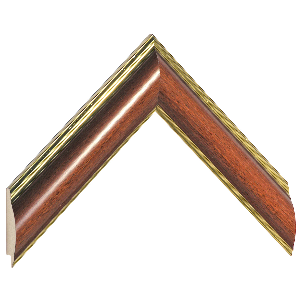 Moulding finger-jointed pine - Width 38mm - Mahogany - Sample