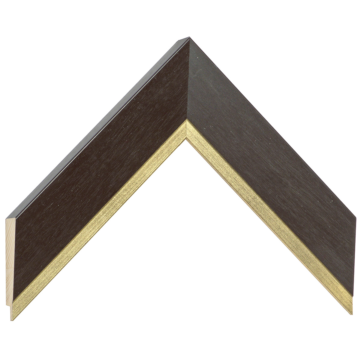 Moulding finger-jointed pine, width 42mm height 22 - wenge gold fille - Sample