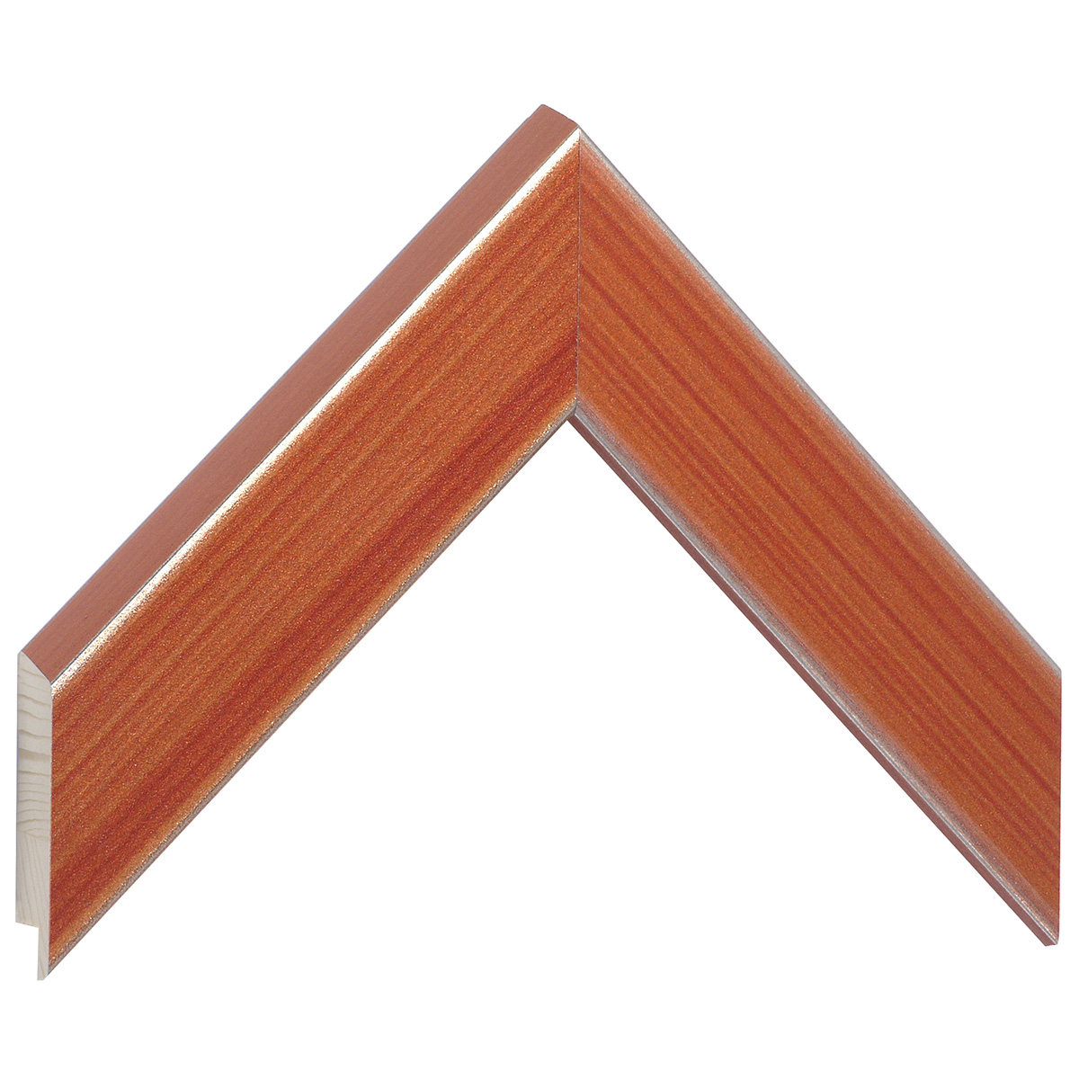 Moulding finger-jointed fir, 41mm, 20height, satin - carrot - Sample