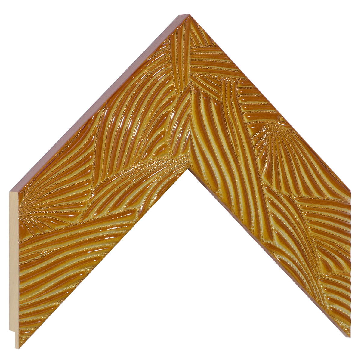 Moulding ayous 65mm - amber with relief decorations (mt 38) - Sample