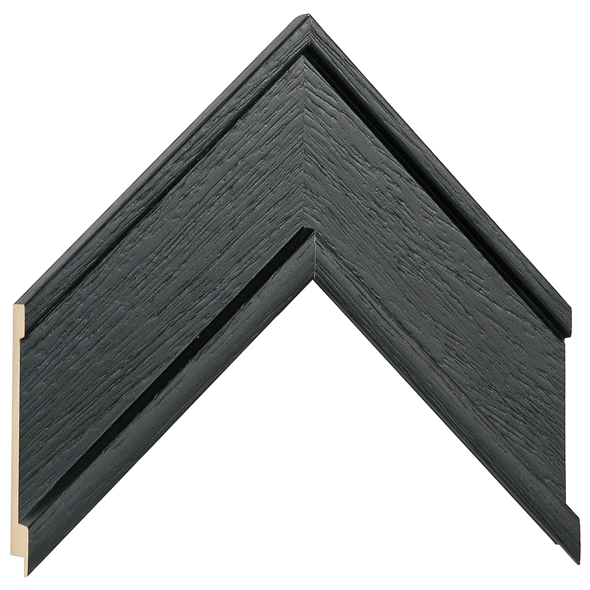 Moulding finger-jointed pine width 68mm Height 20, black finish - Sample