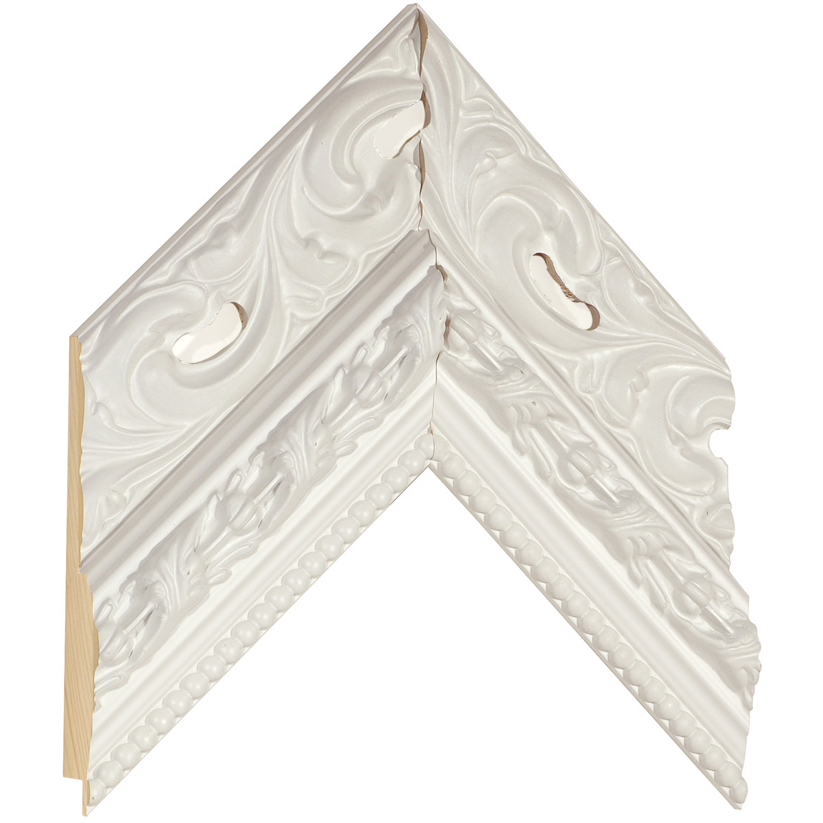 Moulding finger-jointed pine, Width 100mm - White, decorations - Sample