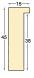 Moulding ayous, width 15mm height 45mm - bare timber - Profile