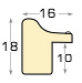 Moulding finger-jointed fir, width 16mm height 18 - Silver - Profile