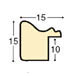 Moulding ayous width 15mm - matt brown with gold edge - Profile