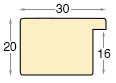 Moulding ayous, width 30mm height 20 - Gold - Profile