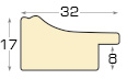 Moulding PVC - Width 32mm - Height 17mm -  Finish reddish - Profile