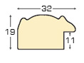 Moulding ayous, width 32mm, bare timber - Profile