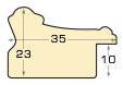 Moulding finger-jointed fir, width 35mm height 23 Walnut, decorations - Profile