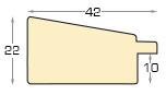 Moulding finger-jointed pine, width 42mm height 22 - wenge gold fille - Profile