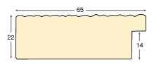Moulding ayous 65mm - amber with relief decorations (mt 38) - Profile