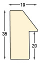 Moulding ayous, height 35mm, width 19mm, cuttlefish - Profile