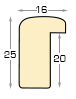 Moulding ayous, width 15mm, height 25, silver - Profile