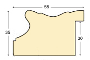 Moulding ayous, width 55mm, height 35 - gold - Profile