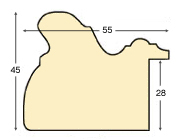 Moulding ayous, width 55mm, height 45 - copper gold - Profile