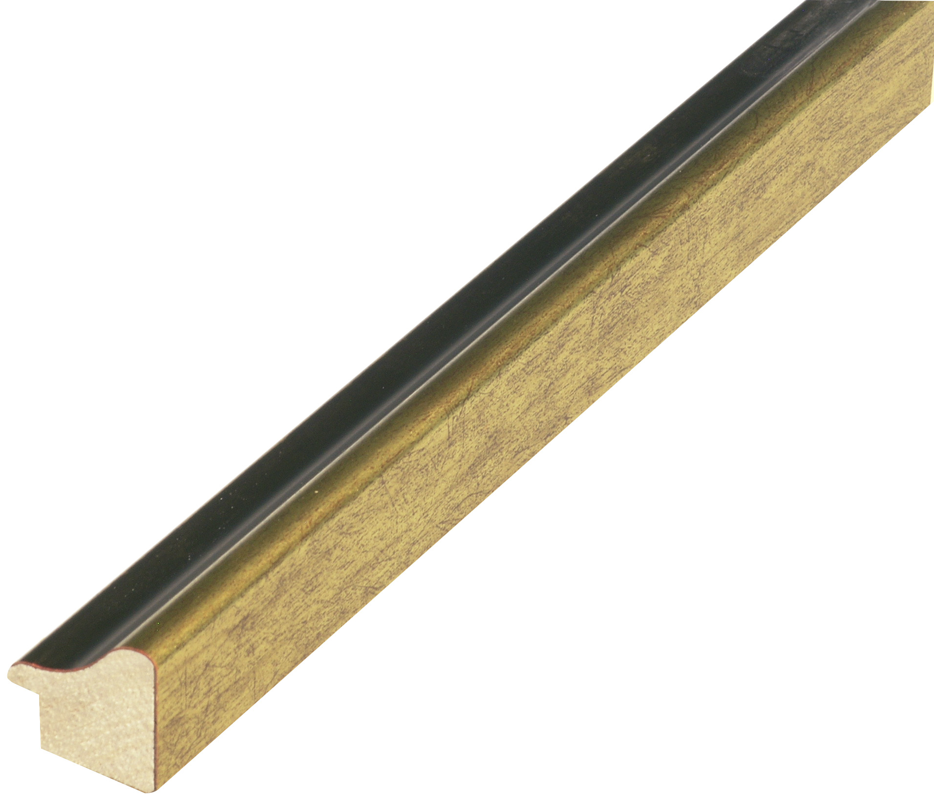 Moulding finger-jointed pine - Width 23mm - Gold with black band