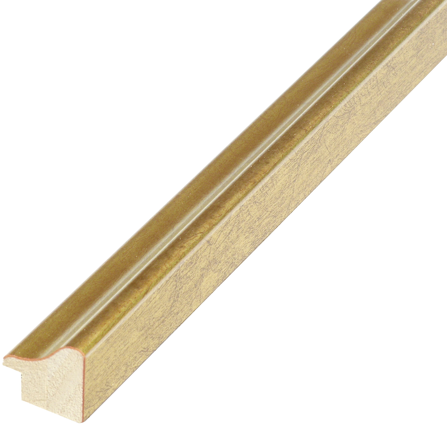 Moulding finger-jointed pine, width 23mm height 22 - gold finish