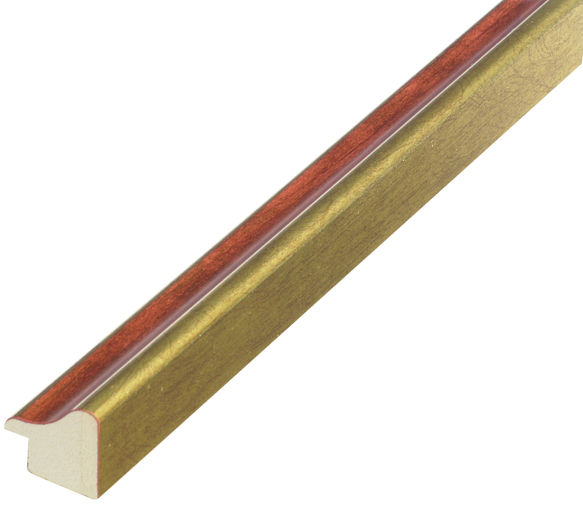 Moulding finger-jointed pine - Width 23mm - Gold with red band