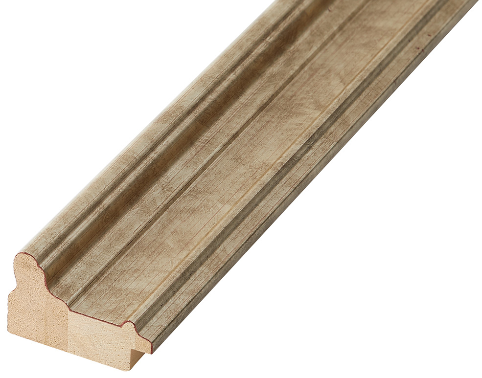 Moulding finger-jointed pine Width 34mm - Silver