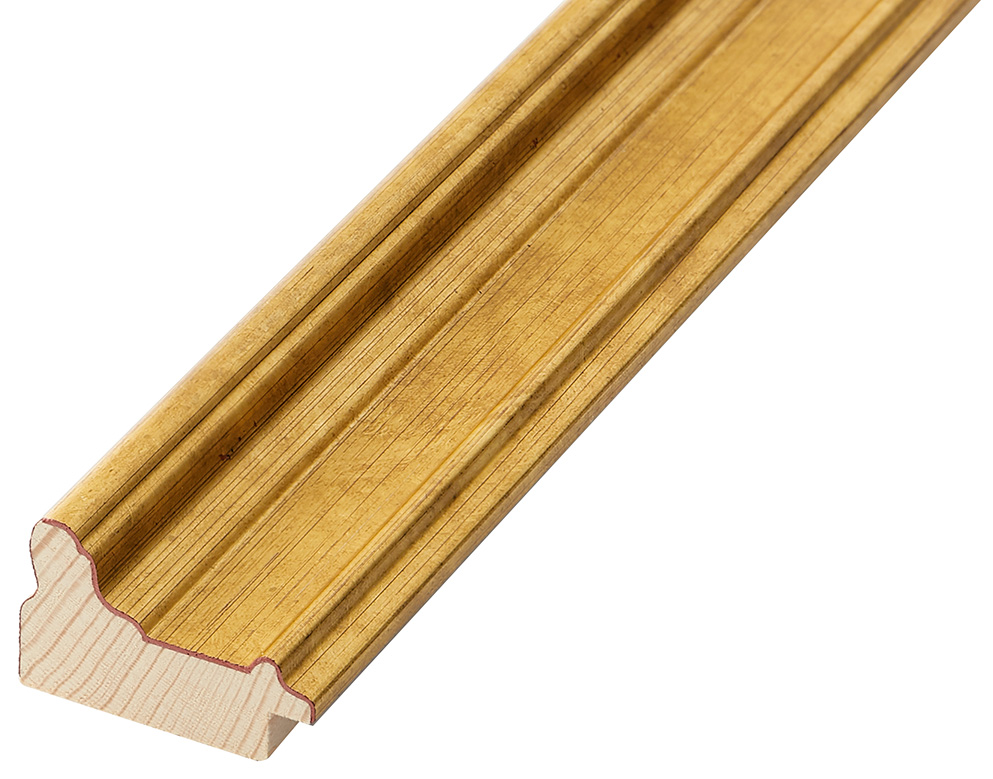 Moulding finger-jointed pine Width 34mm - Gold