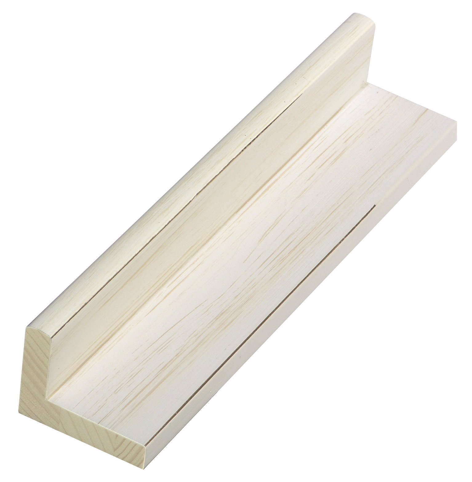 Moulding finger-jointed pine L shape, Larg.mm44 Height 34 Cream